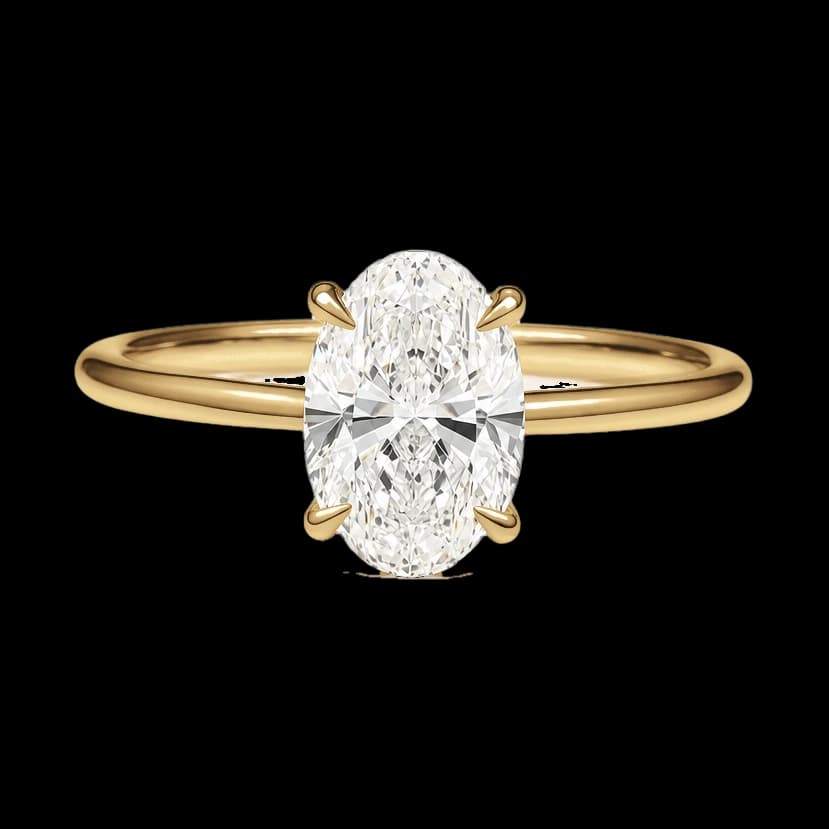 Oval solitaire engagement ring