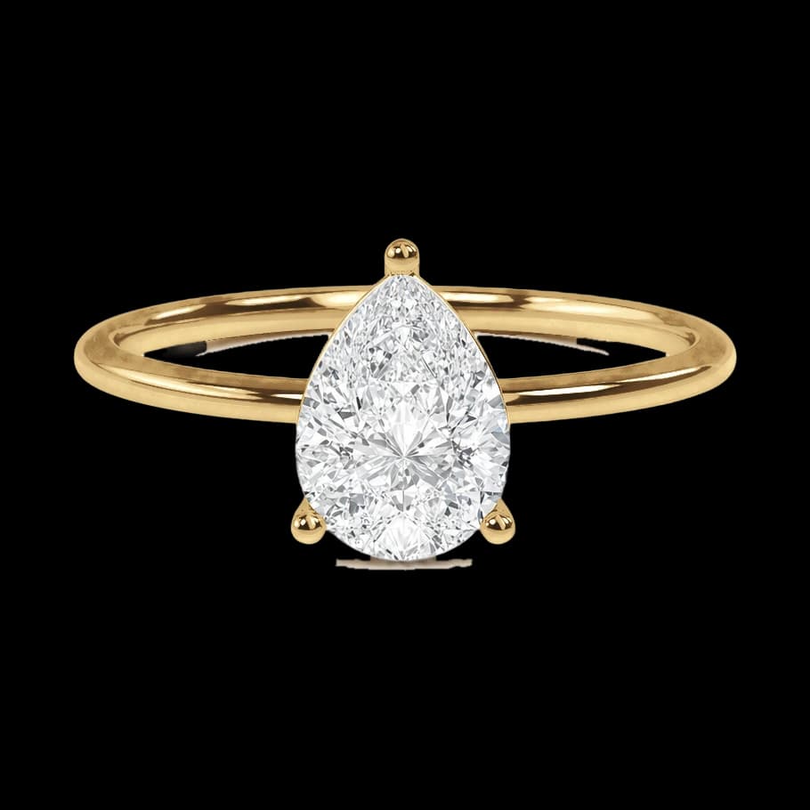 Pear solitaire engagement ring