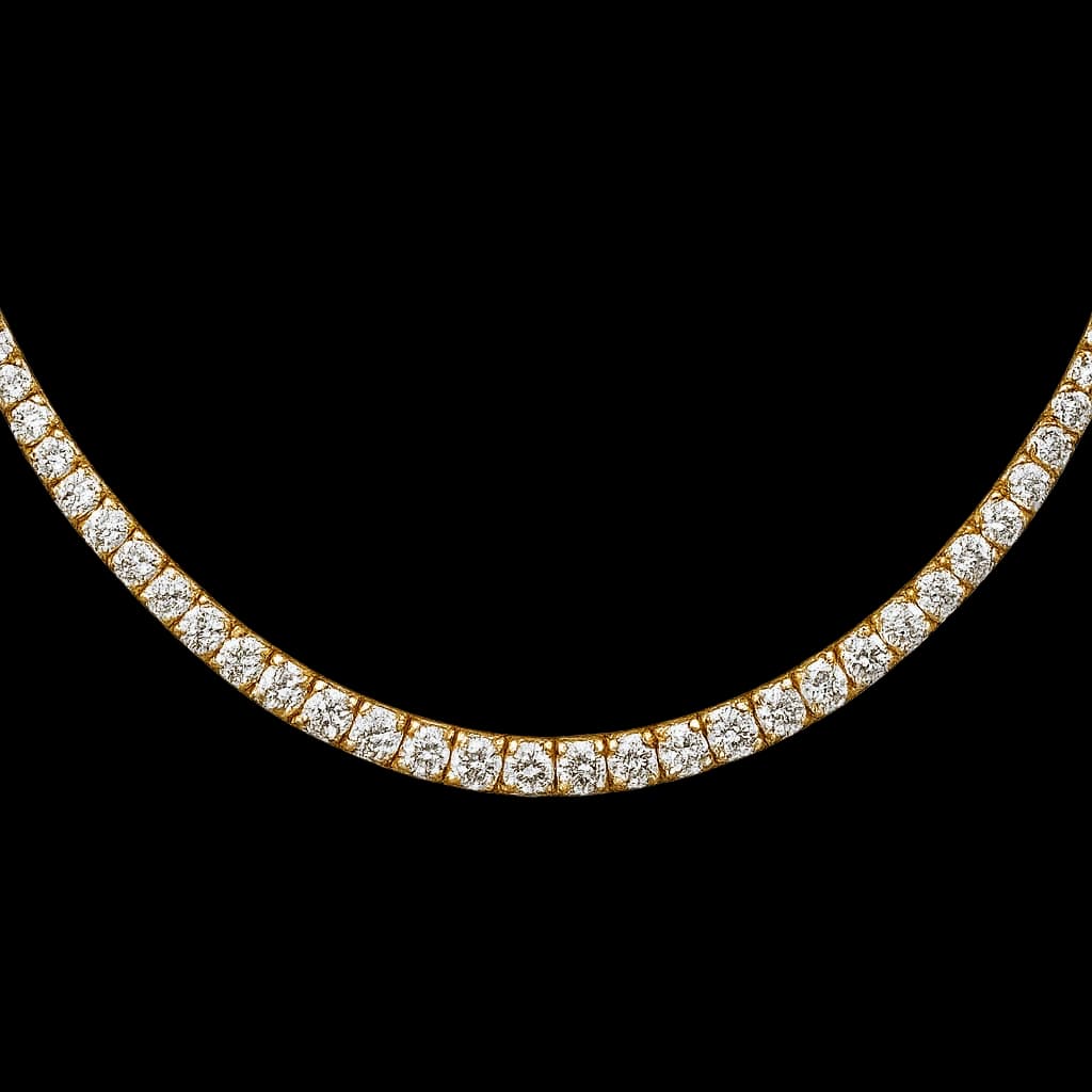 Yellow gold diamond rivière necklace