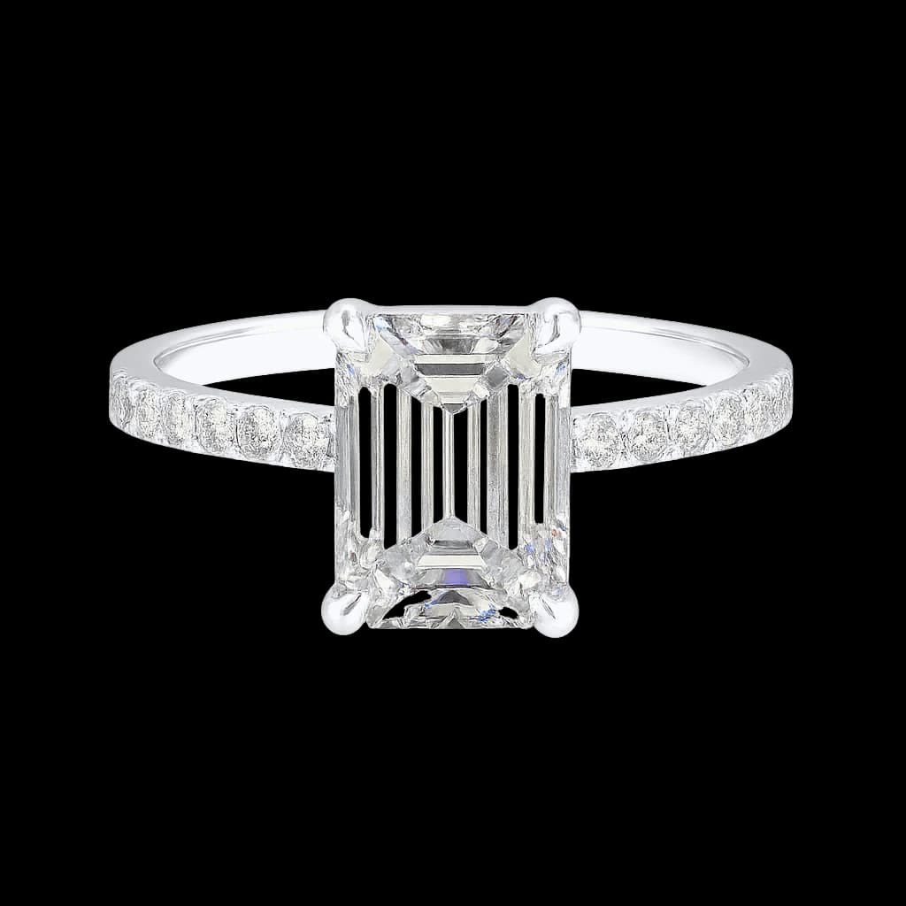 Emerald diamond engagement ring