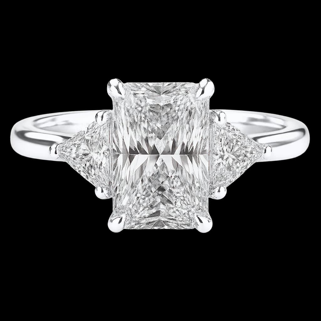 Radiant trilogy diamond ring