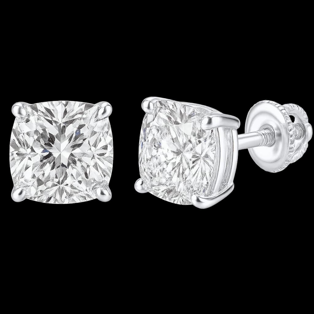 Classic cushion diamond studs