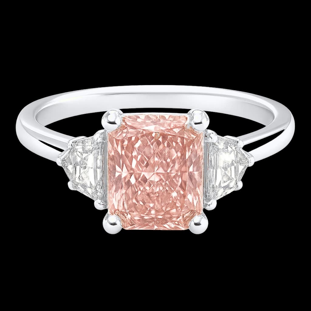 Pink diamond trilogy ring