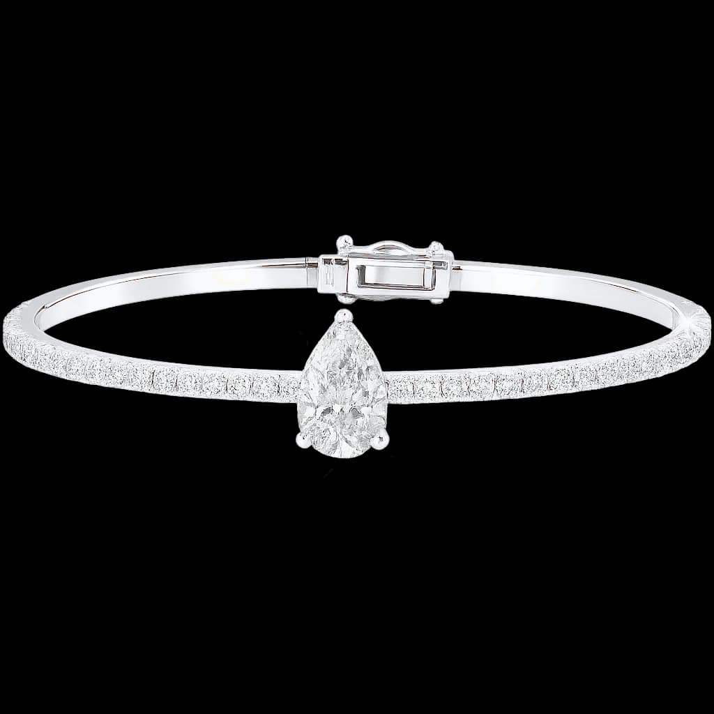 Pear diamond tennis bangle