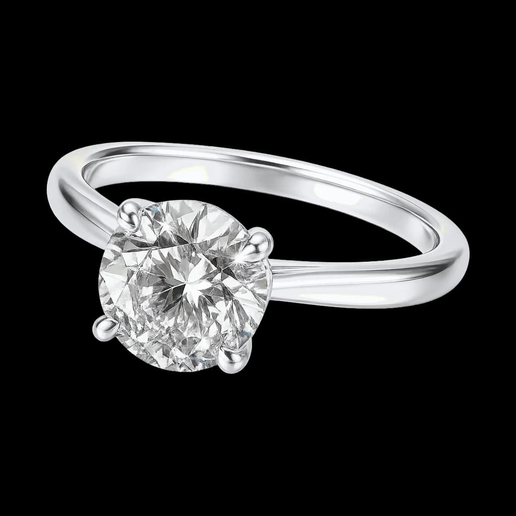 Round solitaire engagement ring