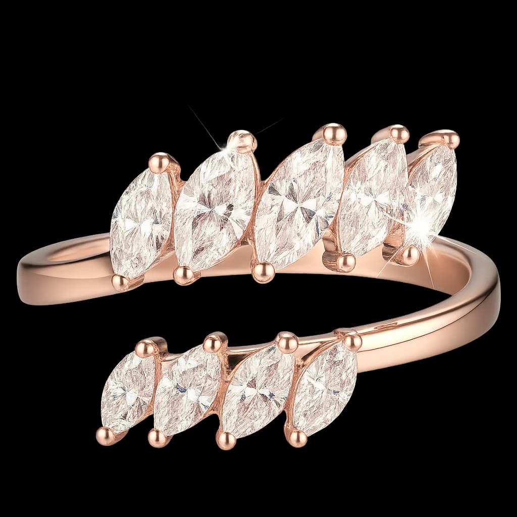 Open marquise diamond ring