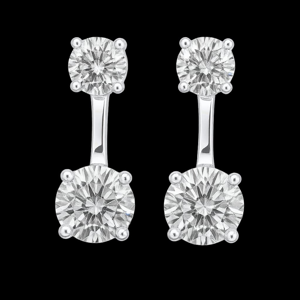Round drop diamond earrings