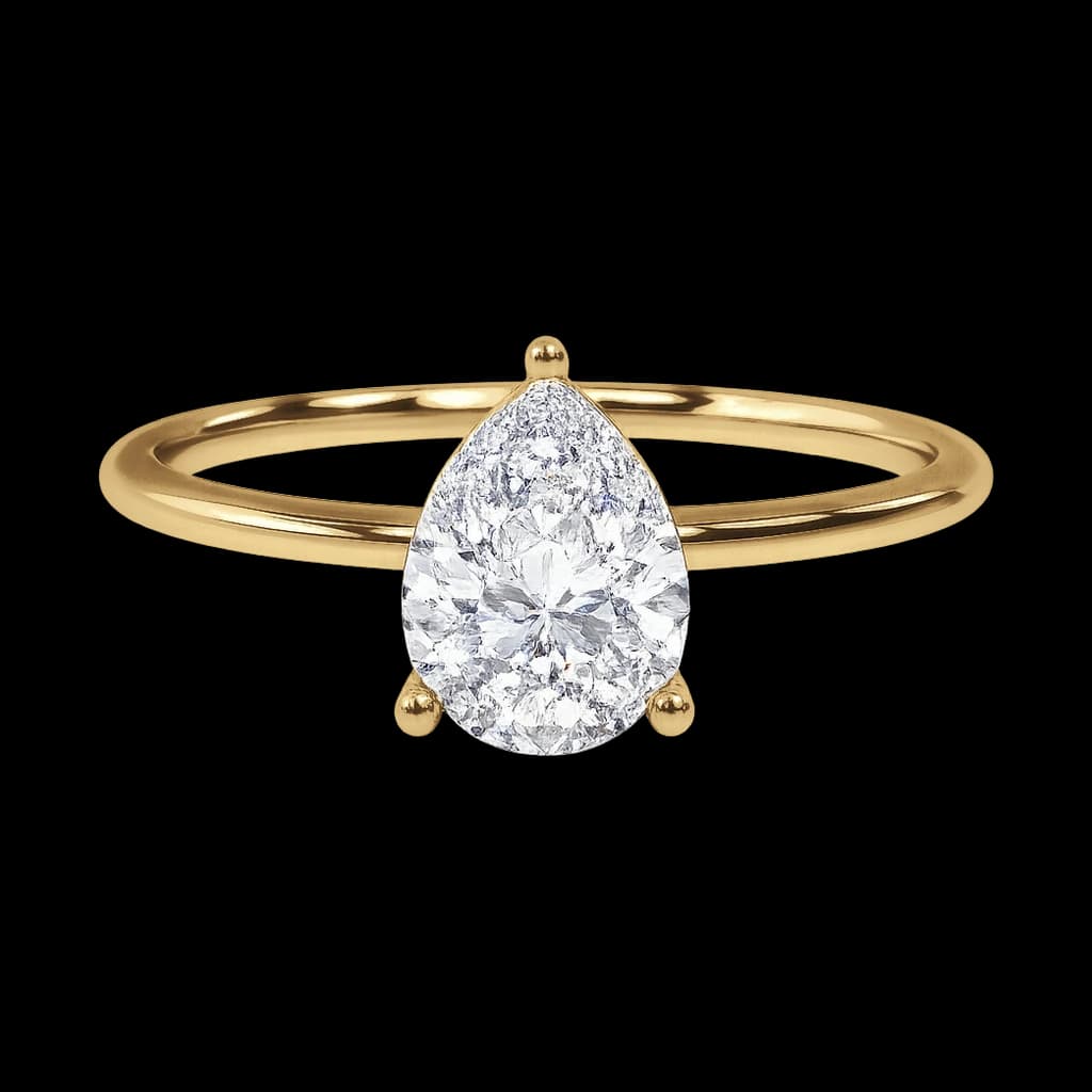 Pear solitaire engagement ring