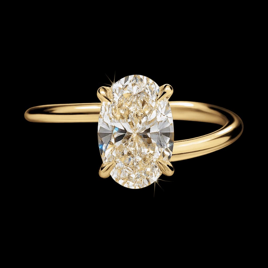 Oval solitaire engagement ring