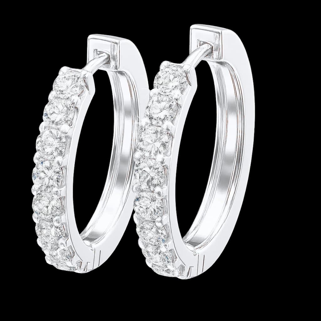White gold diamond hoop earrings