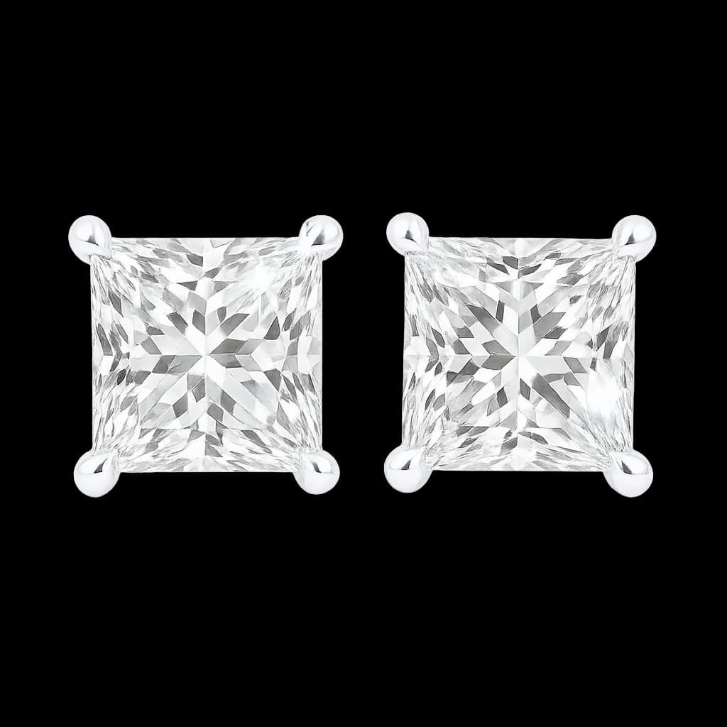 Princess diamond stud earrings