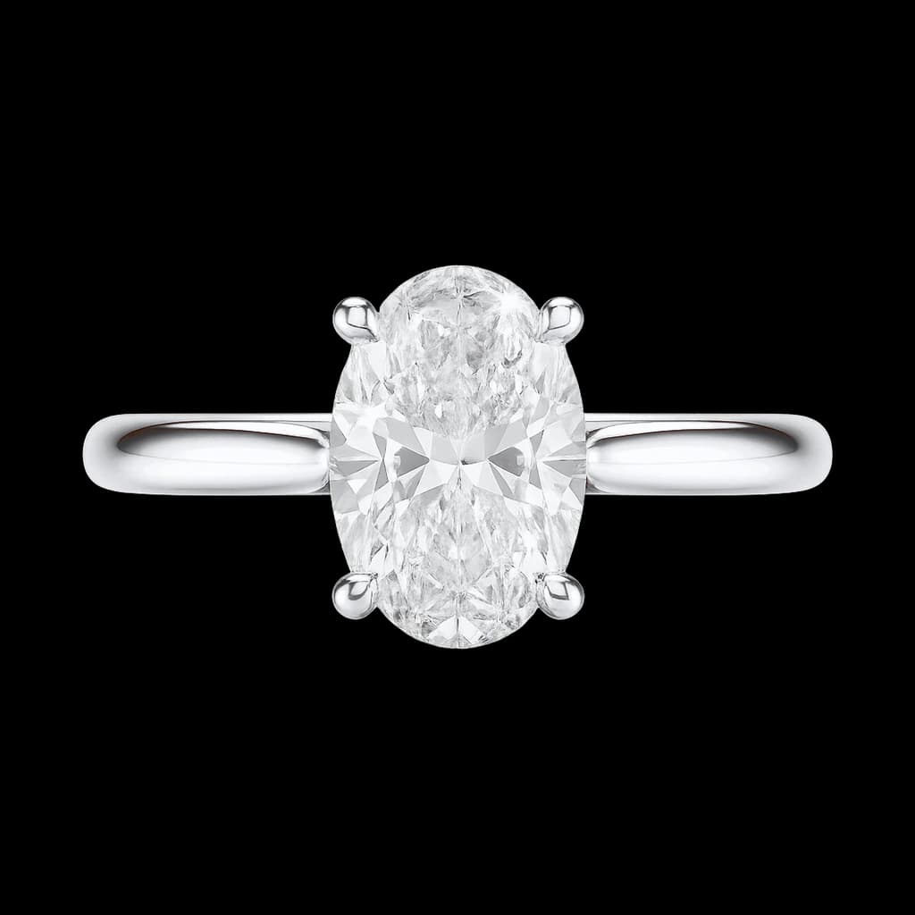 Oval solitaire engagement ring