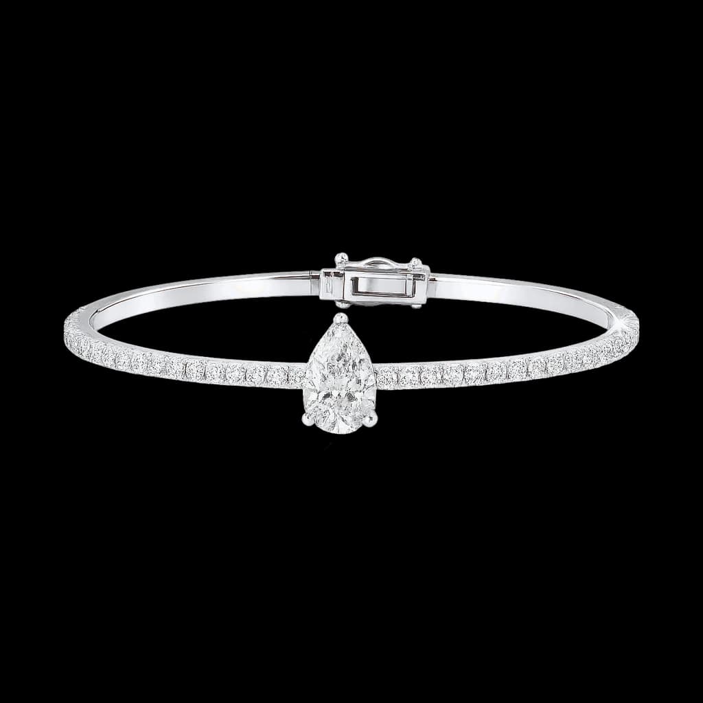 Pear diamond tennis bangle