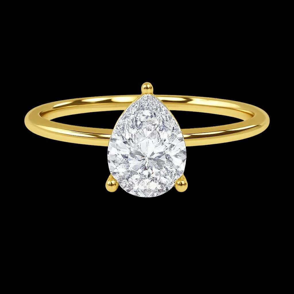 Pear solitaire engagement ring