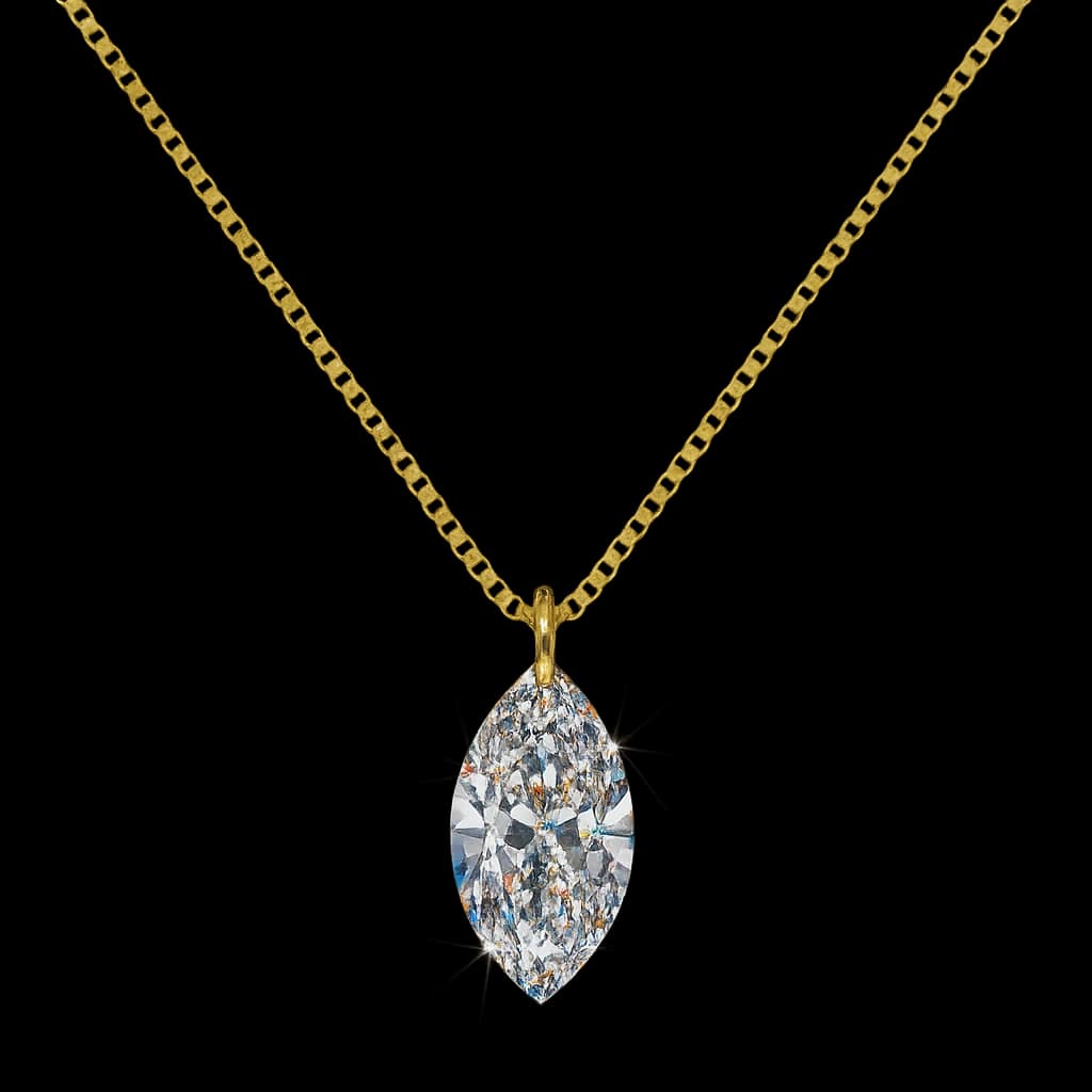 Marquise diamond pendant necklace