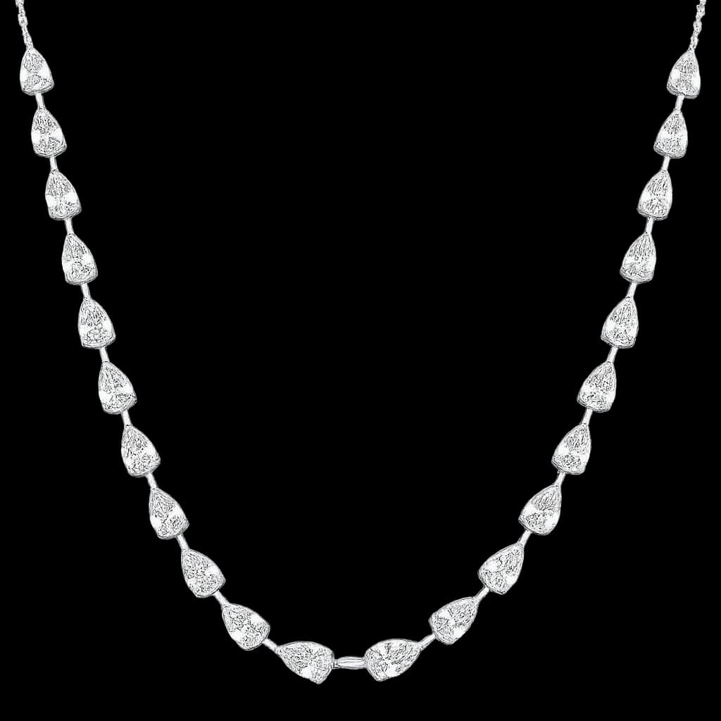 Pear diamond rivière necklace