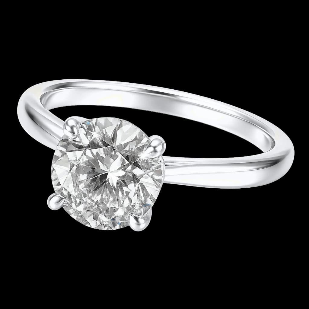 Round solitaire engagement ring
