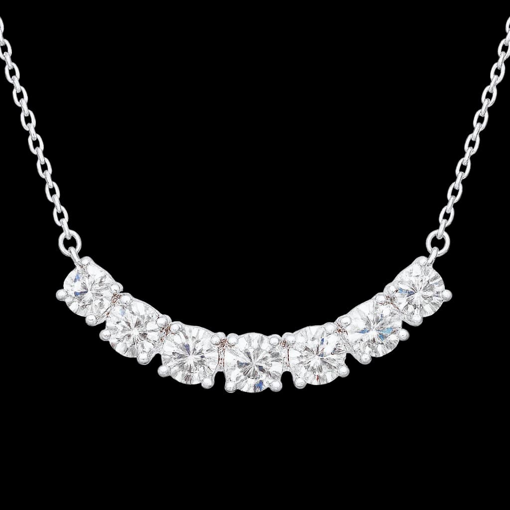 Graduated diamond bar necklace