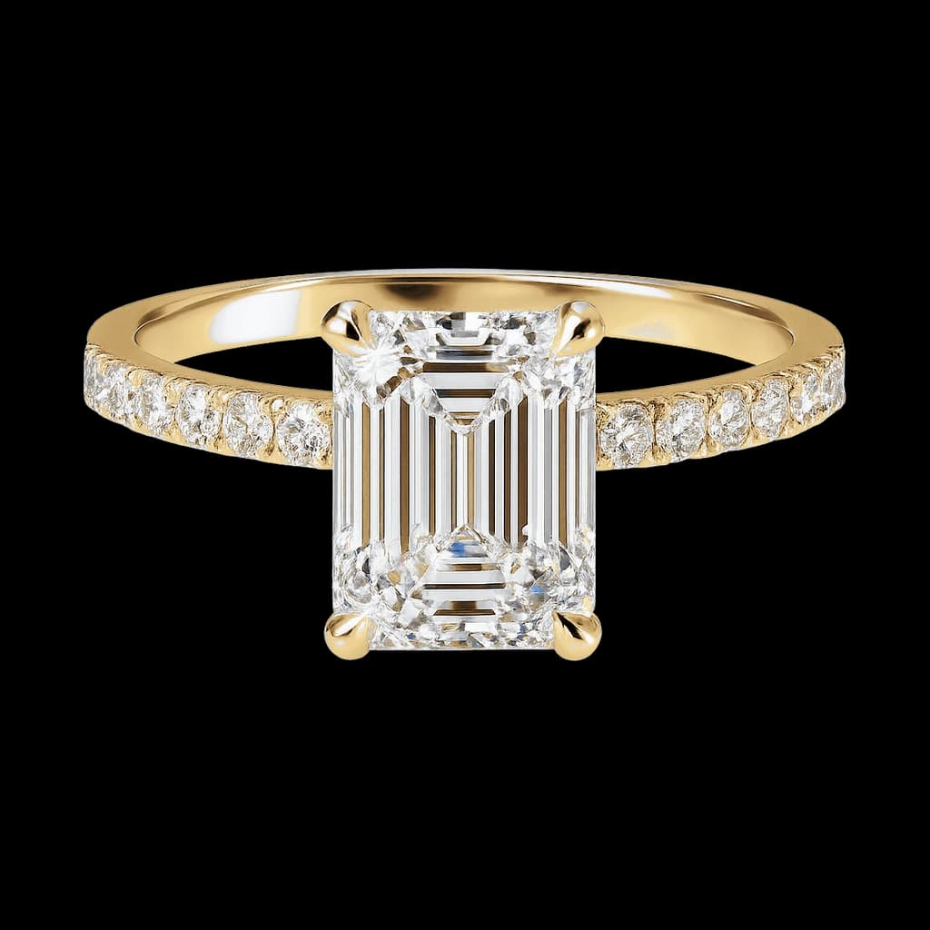 Emerald diamond engagement ring
