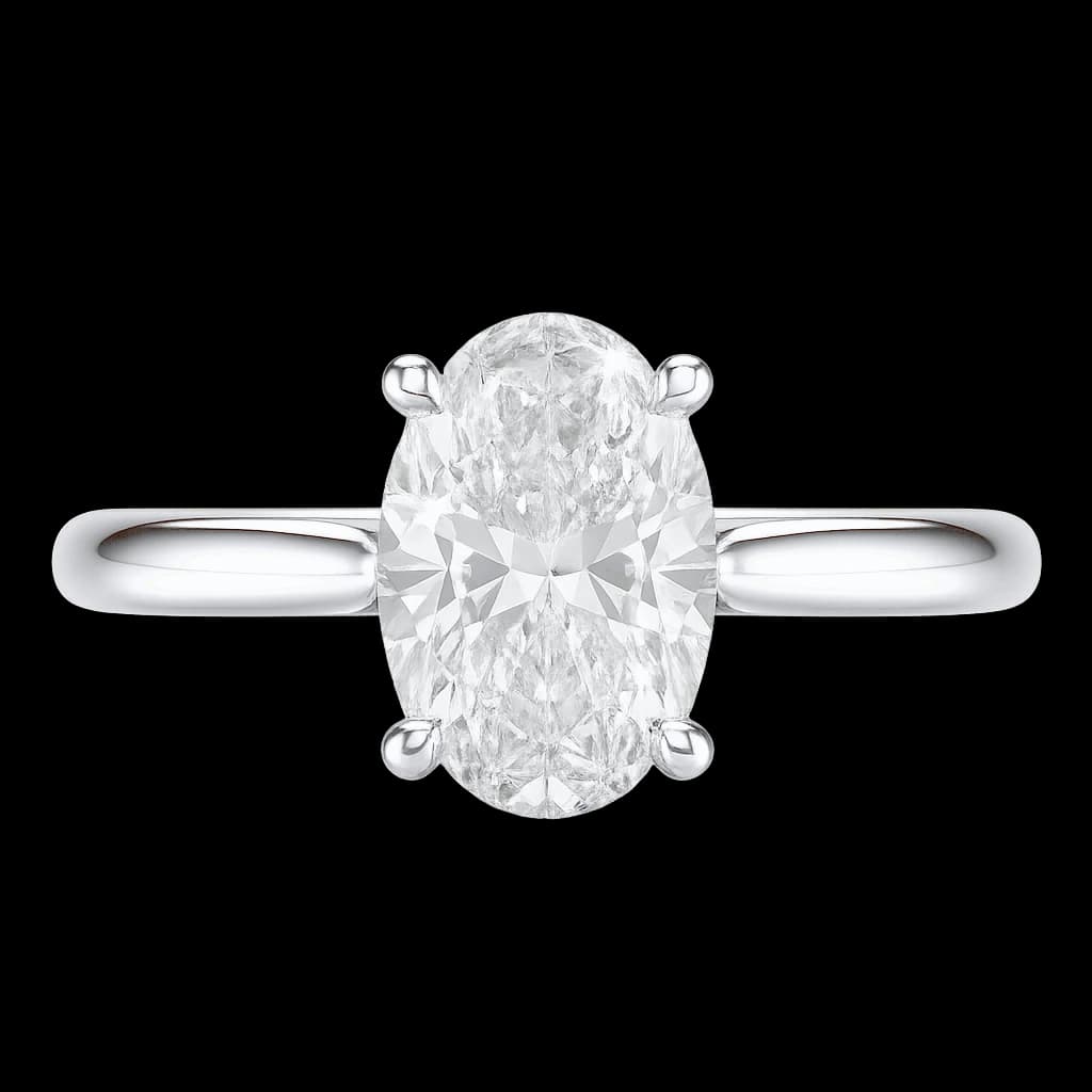 Oval solitaire engagement ring
