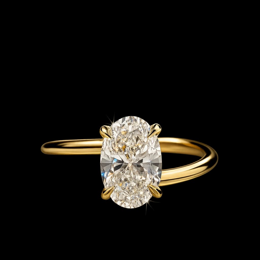 Oval solitaire engagement ring