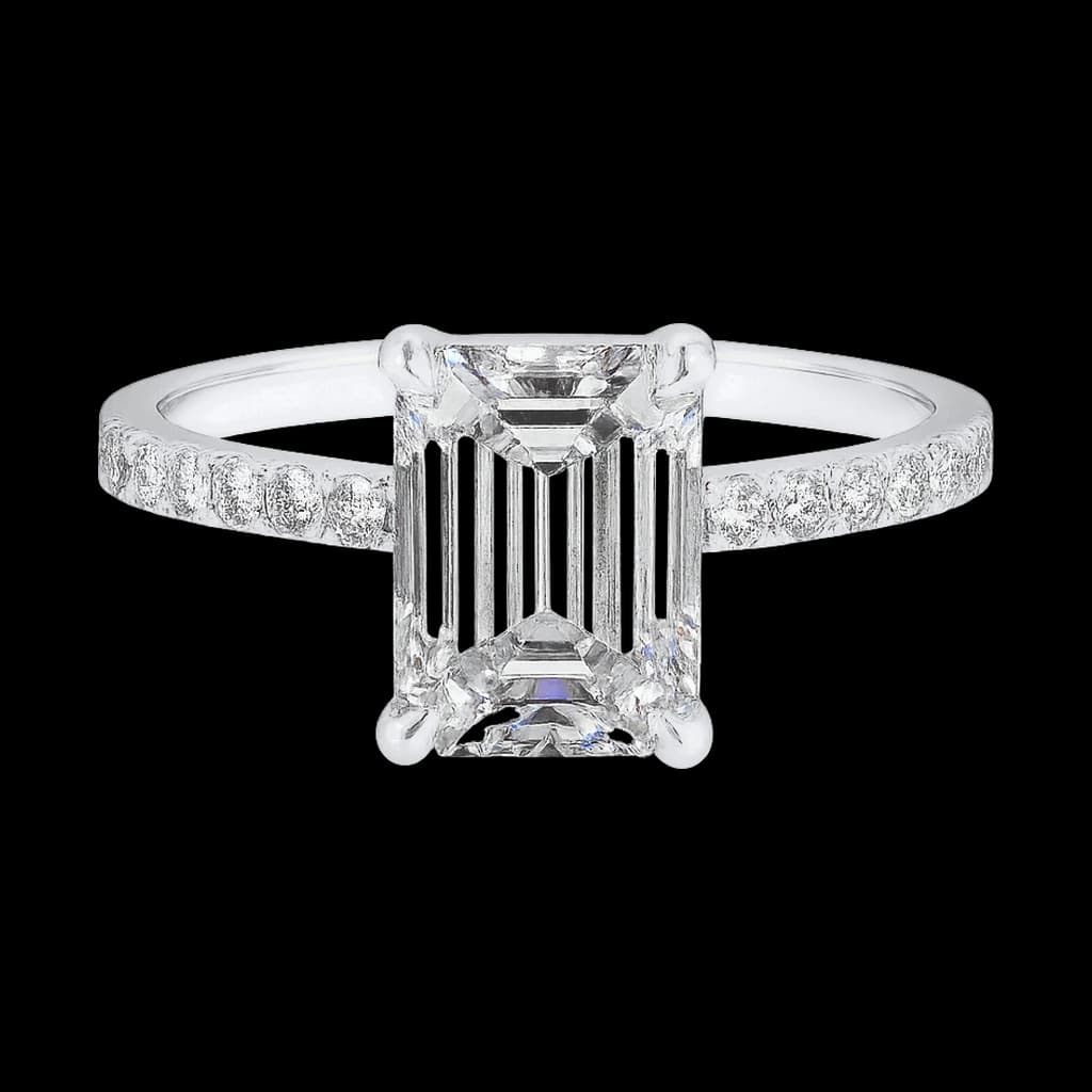 Emerald diamond engagement ring