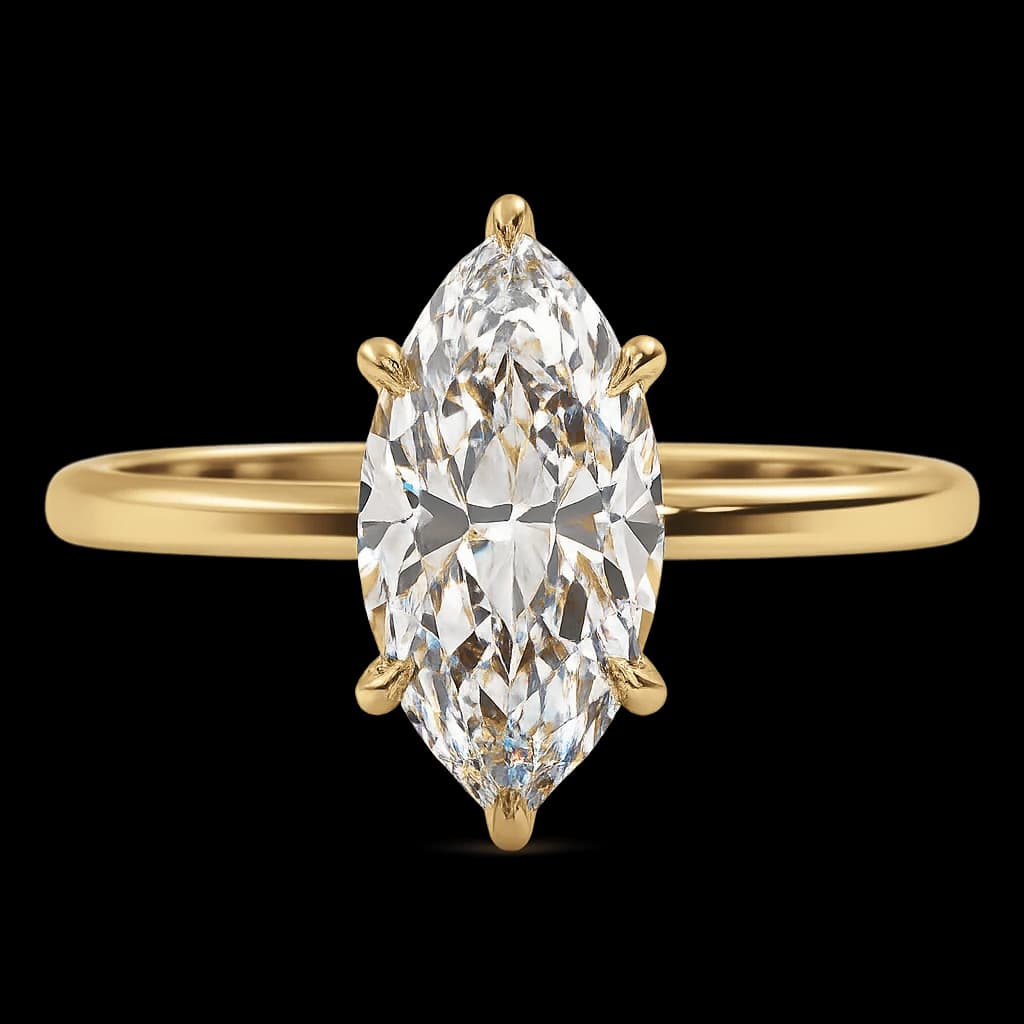 Marquise solitaire engagement ring