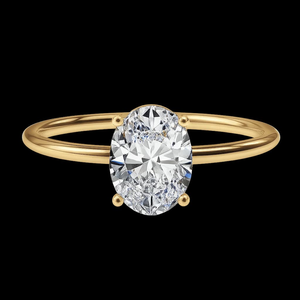 Oval solitaire engagement ring